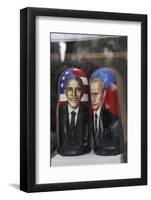 Obama and Putin Nesting Dolls in a Window in a Shop, Tallinn, Estonia-Dennis Brack-Framed Photographic Print