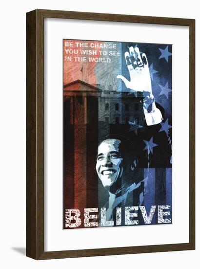 Obama: Believe-Keith Mallett-Framed Giclee Print