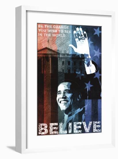 Obama: Believe-Keith Mallett-Framed Giclee Print