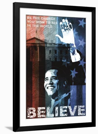 Obama: Believe-Keith Mallett-Framed Giclee Print