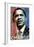 Obama: Change-Keith Mallett-Framed Giclee Print