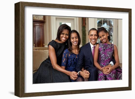 Obama Family Portrait, Dec. 11, 2011.-null-Framed Photo