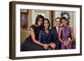 Obama Family Portrait, Dec. 11, 2011.-null-Framed Photo