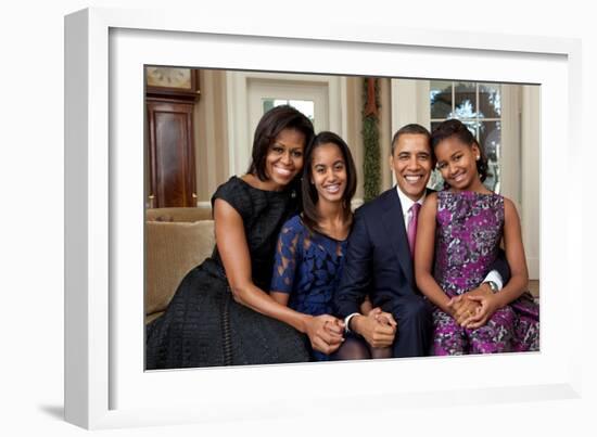 Obama Family Portrait, Dec. 11, 2011.-null-Framed Photo