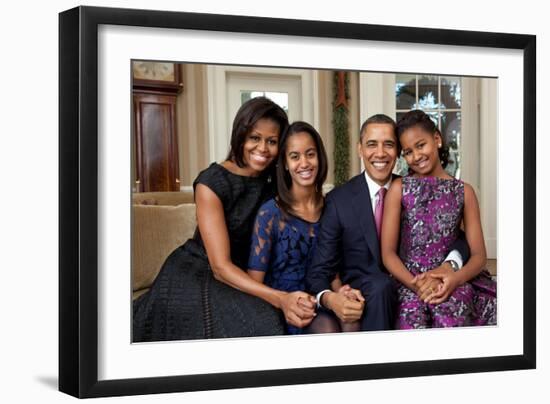 Obama Family Portrait, Dec. 11, 2011.-null-Framed Premium Photographic Print
