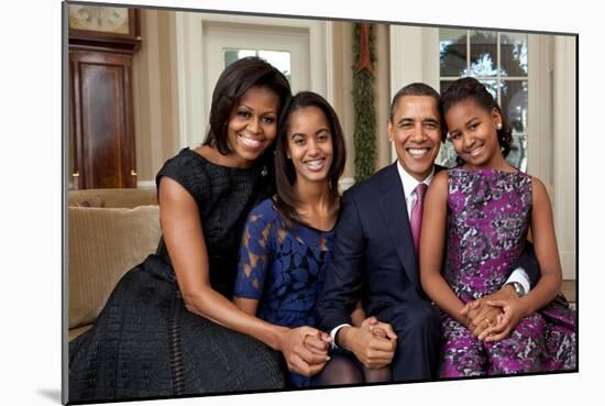 Obama Family Portrait, Dec. 11, 2011.-null-Mounted Premium Photographic Print