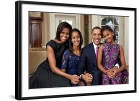 Obama Family Portrait, Dec. 11, 2011.-null-Framed Photo