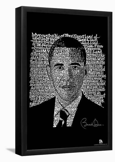 Obama My Country Tis of Thee Lyrics Poster-null-Framed Poster
