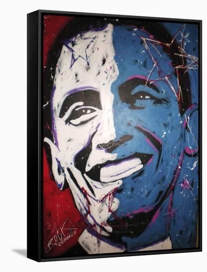 Obama Painting 001-Rock Demarco-Framed Stretched Canvas