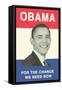 Obama Poster, Change We Need-null-Framed Stretched Canvas