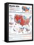 Obama Victory, Presidential Election 2008 Results by State and County-null-Framed Stretched Canvas