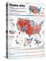 Obama Victory, Presidential Election 2008 Results by State and County-null-Stretched Canvas