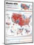 Obama Victory, Presidential Election 2008 Results by State and County-null-Mounted Photographic Print