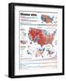 Obama Victory, Presidential Election 2008 Results by State and County-null-Framed Photographic Print