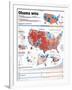 Obama Victory, Presidential Election 2008 Results by State and County-null-Framed Photographic Print