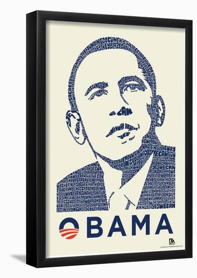 Obama Yes We Can Speech Text Poster-null-Framed Poster