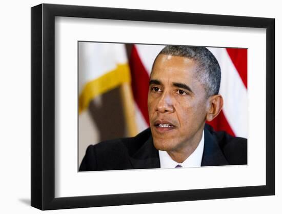 Obama-Jacquelyn Martin-Framed Photographic Print