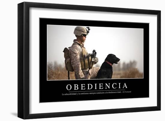 Obediencia. Cita Inspiradora Y Póster Motivacional-null-Framed Photographic Print