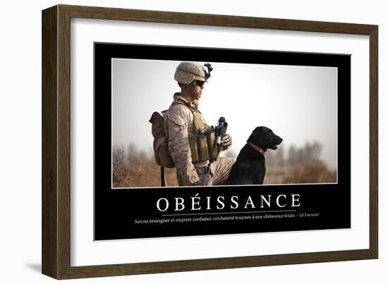 Obéissance: Citation Et Affiche D'Inspiration Et Motivation-null-Framed Photographic Print