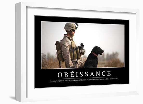 Obéissance: Citation Et Affiche D'Inspiration Et Motivation-null-Framed Photographic Print