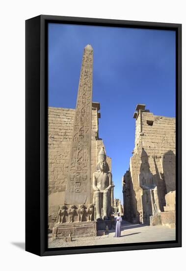 Obelisk, 25 Meters High in Front of Plyon 65 Meters Wide, Luxor Temple-Richard Maschmeyer-Framed Stretched Canvas