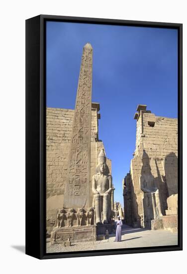 Obelisk, 25 Meters High in Front of Plyon 65 Meters Wide, Luxor Temple-Richard Maschmeyer-Framed Stretched Canvas