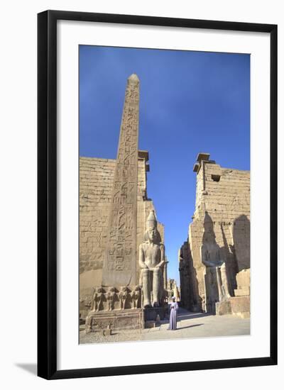 Obelisk, 25 Meters High in Front of Plyon 65 Meters Wide, Luxor Temple-Richard Maschmeyer-Framed Photographic Print