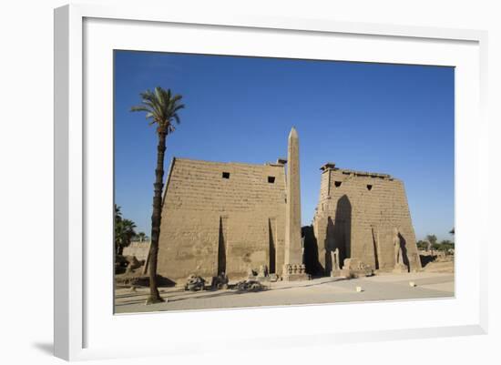 Obelisk, 25 Meters High in Front of Plyon 65 Meters Wide, Luxor Temple-Richard Maschmeyer-Framed Photographic Print