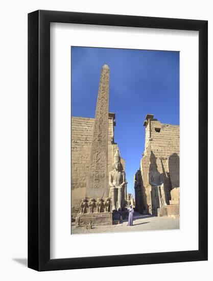 Obelisk, 25 Meters High in Front of Plyon 65 Meters Wide, Luxor Temple-Richard Maschmeyer-Framed Photographic Print