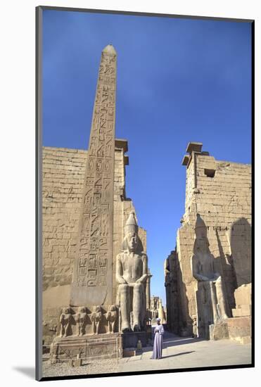 Obelisk, 25 Meters High in Front of Plyon 65 Meters Wide, Luxor Temple-Richard Maschmeyer-Mounted Photographic Print