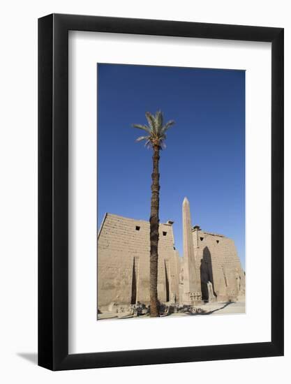 Obelisk, 25 Meters High in Front of Plyon 65 Meters Wide, Luxor Temple-Richard Maschmeyer-Framed Photographic Print