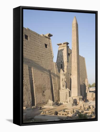 Obelisk and Pylon of Ramesses II, Luxor Temple, Luxor, Thebes, Egypt-Philip Craven-Framed Stretched Canvas