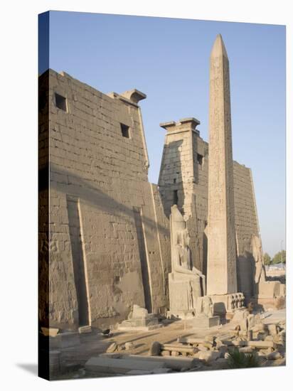 Obelisk and Pylon of Ramesses II, Luxor Temple, Luxor, Thebes, Egypt-Philip Craven-Stretched Canvas
