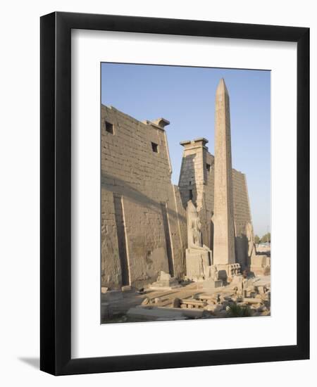 Obelisk and Pylon of Ramesses II, Luxor Temple, Luxor, Thebes, Egypt-Philip Craven-Framed Photographic Print