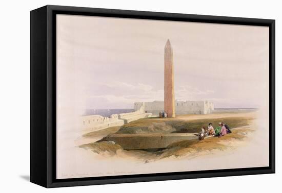 Obelisk at Alexandria, Commonly Called Cleopatra's Needle, from Egypt and Nubia, Vol.1-David Roberts-Framed Stretched Canvas