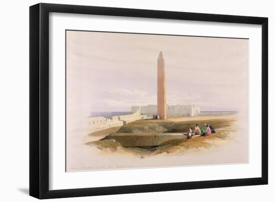 Obelisk at Alexandria, Commonly Called Cleopatra's Needle, from Egypt and Nubia, Vol.1-David Roberts-Framed Giclee Print