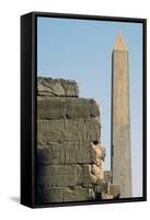 Obelisk, Great Hypostyle Hall, Great Temple of Amun, Karnak Temple Complex, Luxor, Thebes-null-Framed Stretched Canvas