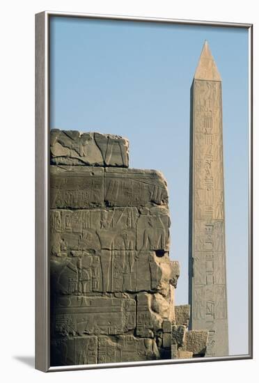 Obelisk, Great Hypostyle Hall, Great Temple of Amun, Karnak Temple Complex, Luxor, Thebes-null-Framed Photographic Print