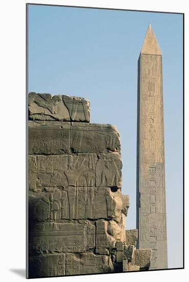 Obelisk, Great Hypostyle Hall, Great Temple of Amun, Karnak Temple Complex, Luxor, Thebes-null-Mounted Photographic Print
