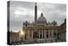 Obelisk in Front of the St. Peter's Basilica at Sunset, St. Peter's Square, Vatican City-null-Stretched Canvas