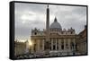 Obelisk in Front of the St. Peter's Basilica at Sunset, St. Peter's Square, Vatican City-null-Framed Stretched Canvas