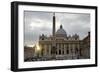 Obelisk in Front of the St. Peter's Basilica at Sunset, St. Peter's Square, Vatican City-null-Framed Photographic Print