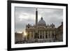 Obelisk in Front of the St. Peter's Basilica at Sunset, St. Peter's Square, Vatican City-null-Framed Photographic Print