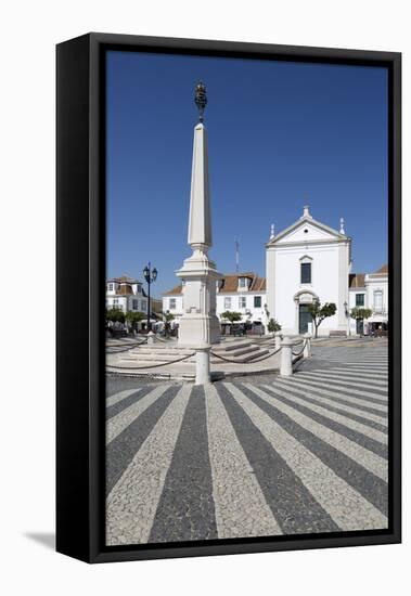 Obelisk in the Praca do Marques de Pombal, Vila Real de Santo Antonio, Algarve, Portugal, Europe-Stuart Black-Framed Stretched Canvas