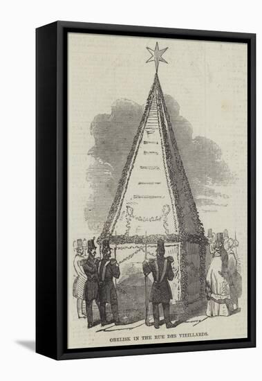 Obelisk in the Rue Des Vieillards-null-Framed Stretched Canvas