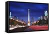 Obelisk of Buenos Aires and Avenida 9 De Julio-Jon Hicks-Framed Stretched Canvas