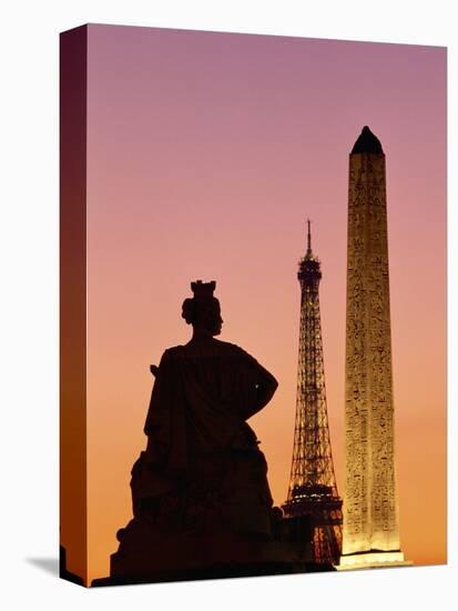 Obelisk of Luxor and Eiffel Tower-Marco Cristofori-Stretched Canvas