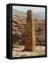 Obelisk on Attuf Ridge, Petra, Jordon. 1st C. B.C. Carved Rock, 6 Metres High-null-Framed Stretched Canvas