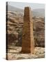 Obelisk on Attuf Ridge, Petra, Jordon. 1st C. B.C. Carved Rock, 6 Metres High-null-Stretched Canvas