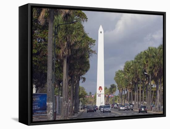 Obelisk, Santo Domingo, Dominican Republic, West Indies, Caribbean, Central America-Christian Kober-Framed Stretched Canvas